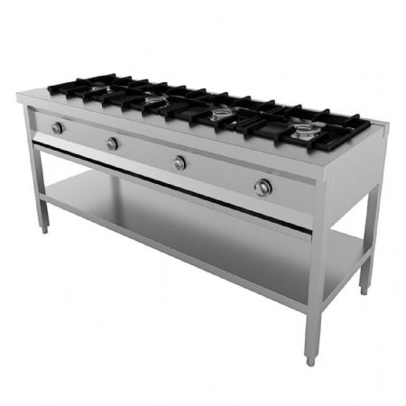Cuisinière professionnelle 4 feux gaz 26 kW - Combisteel - 7003.0915