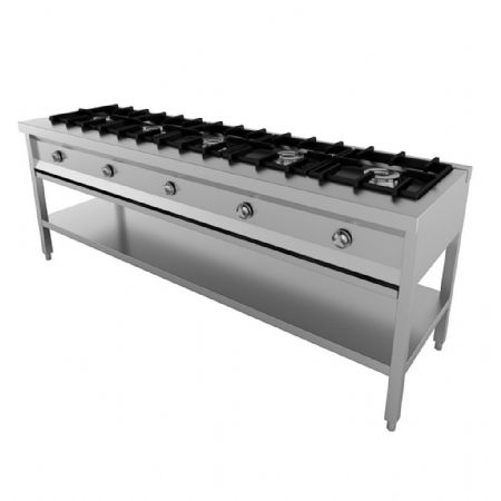 Cuisinière professionnelle à poser 5 feux gaz 32,5 kW - Combisteel - 7003.0920