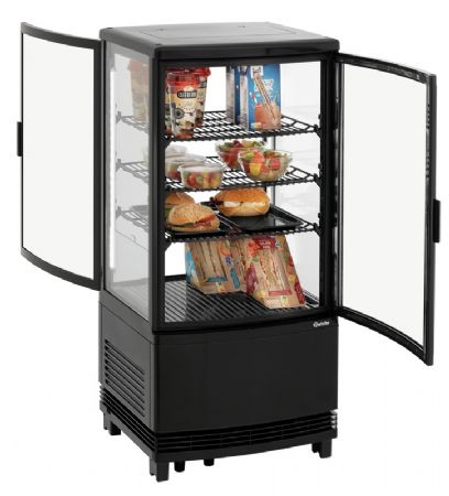Mini vitrine rfrigre noir 75 litres avec 3 tablettes intermdiaires