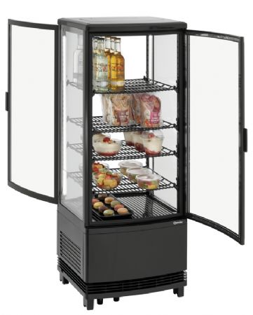 Mini vitrine rfrigre 98 litres noir avec 4 tablettes intermdiaires