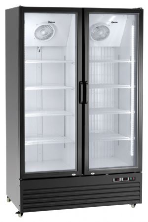 Armoire frigorifique professionnelle noire en verre 778 litres de capacité utile - Bartscher - 700899V1
