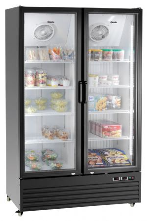 Armoire frigorifique professionnelle noire en verre 778 litres de capacité utile - Bartscher - 700899V1