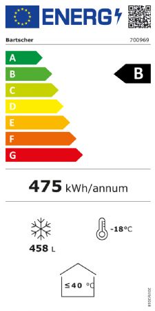Conglateur coffre inox 479 litres avec 5 paniers amovibles et 1 porte