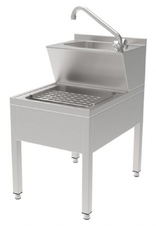 Lavabo mains professionnel sur pieds - 500x700x850mm