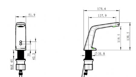 Robinet électronique sans contact plonge cuisine capteur infrarouge et acier inoxydable 304 - Combisteel - 7013.1230