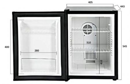 Mini armoire noire 1 porte vitrée positive 40 L 405 mm - Combisteel - 7013.2565