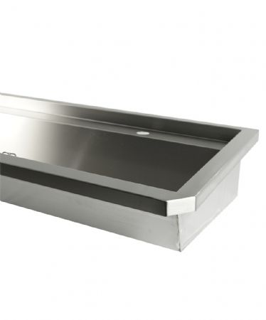 Lave-Mains inox 1200 mm avec 2 trous prépercés - Combisteel - 7013.4605