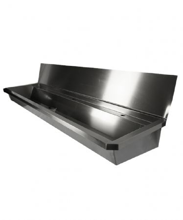 Lave-mains en inox 1800 mm avec crédence intégrée et 3 trous pré-percés - Combisteel - 7013.4610