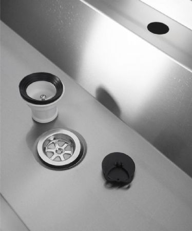 Lave-mains en inox 1800 mm avec crédence intégrée et 3 trous pré-percés - Combisteel - 7013.4610