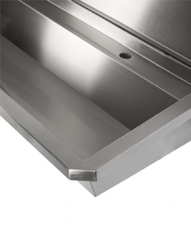 Lave-mains en inox 1800 mm avec crédence intégrée et 3 trous pré-percés - Combisteel - 7013.4610