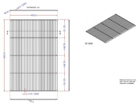 Grille en acier inoxydable 600x400