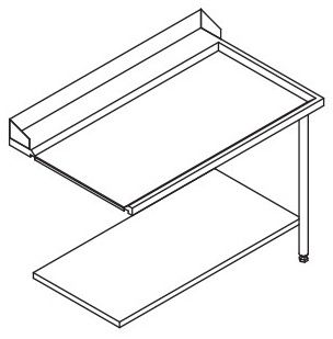 Table d'entrée et sortie pour machines à paniers 600 x 500 mm configuration en angle - Furnotel - 70207