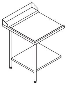 Table d'entrée et sortie professionnelle machines à paniers 600 x 500 mm configuration en angle - Furnotel - 70215