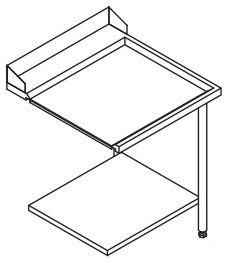 Table d'entrée et sortie professionnelle 600x500 mm configuration en angle - Furnotel - 70217