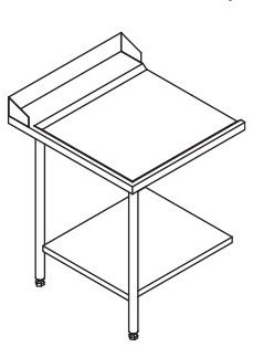 Table d'Entrée et Sortie pour Machines à Paniers 600 x 500 mm Configuration en Ligne - Furnotel - 70232