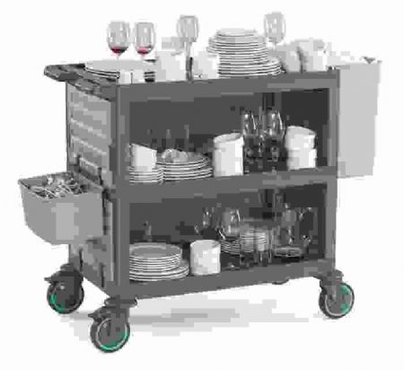 Chariot de débarrassage 3 plateaux charge 200 kg - Combisteel - 7048.0060
