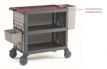Chariot de débarrassage 3 plateaux charge 200 kg - Combisteel - 7048.0060