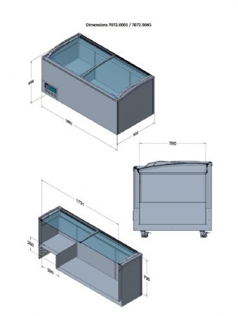 Congélateur horizontal supermarché 1005 L - Combisteel - 7072.0030