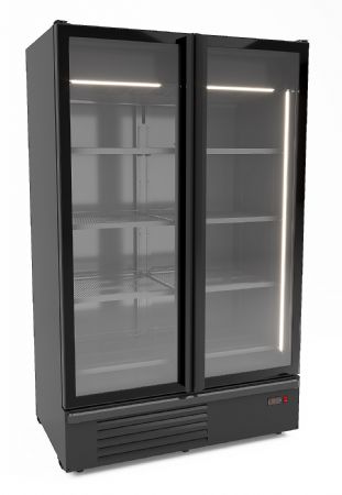 Conglateur 2 portes vitres noir 1230l 1306x852x2082 - 1230l