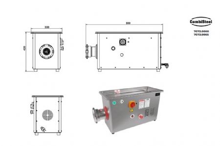 Hachoir à viandes 450 kg/h - Combisteel - 7073.0060