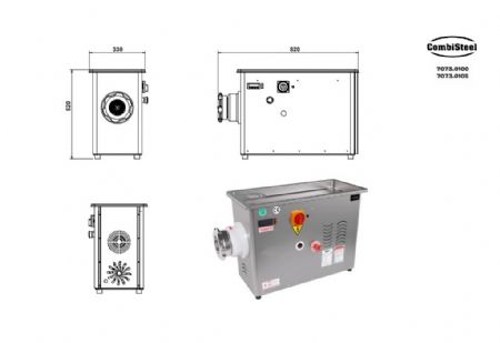 Hachoir à viandes 3 kW monophasé 750 kg/h - Combisteel - 7073.0100