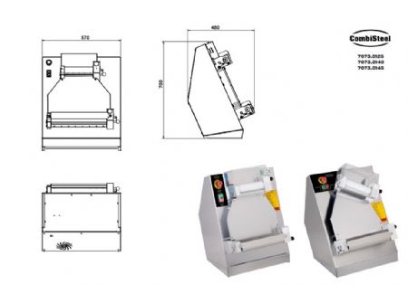 Laminoir pour boulangerie sur table Monophasé rouleaux Ø 200-390 mm - Combisteel - 7073.0145