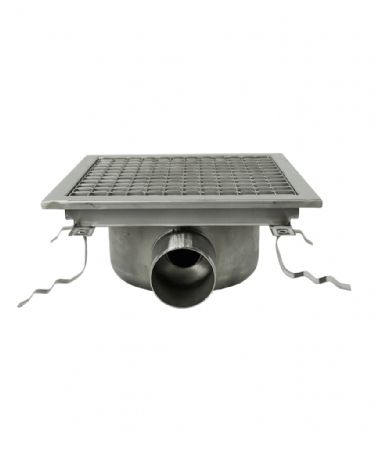 Caniveau de sol pour cuisine 300x300x131 mm en acier inoxydable - Combisteel - 7075.0100