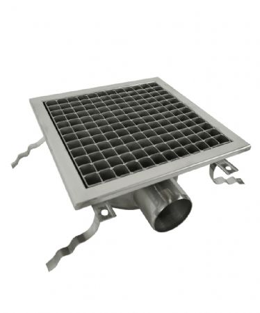 Caniveau de sol pour cuisine 300x300x131 mm en acier inoxydable - Combisteel - 7075.0100