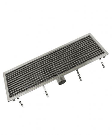 Caniveau de sol pour cuisine 927x300x140 mm en acier inoxydable - Combisteel - 7075.0105
