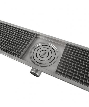 Caniveau de sol pour cuisine 1181x300x140 mm en acier inoxydable - Combisteel - 7075.0110