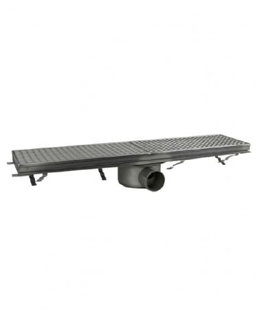 Caniveau de sol pour cuisine 891x200x140 mm en acier inoxydable - Combisteel - 7075.0125