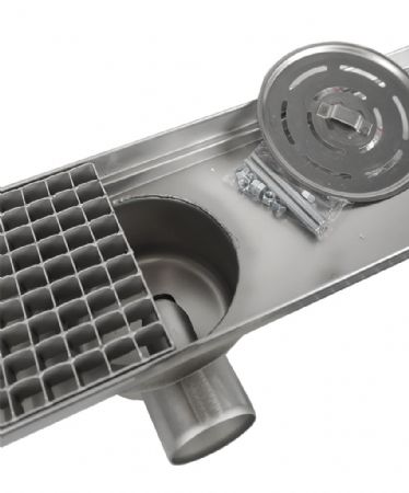 Caniveau de sol pour cuisine 891x200x140 mm en acier inoxydable - Combisteel - 7075.0125