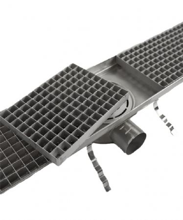 Caniveau de sol pour cuisine 1144x200x140 mm en acier inoxydable - Combisteel - 7075.0130