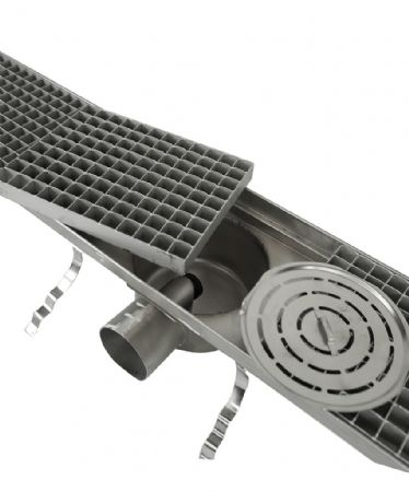 Caniveau de sol pour cuisine 1144x200x140 mm en acier inoxydable - Combisteel - 7075.0130