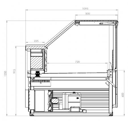 Vitrine réfrigérée de Boucherie Charcuterie 9005 positive 2870 mm - Combisteel - 7076.0030