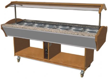 Buffet maintien au chaud brun 6 bacs GN 1/1 2200x900x850 mm - Combisteel - 7077.0030 Buffet maintien au chaud brun 6 bacs GN 1/1 2200x900x850 mm - Combisteel - 7077.0030