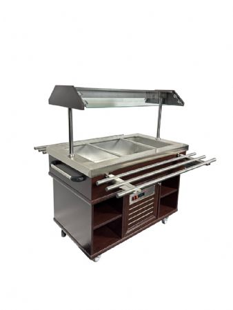 Buffet maintien chaud Acajou 3 bacs GN 1/1 1200x700x1400 mm - Combisteel - 7078.0025