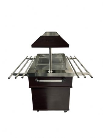 Buffet maintien chaud Acajou 3 bacs GN 1/1 1200x700x1400 mm - Combisteel - 7078.0025