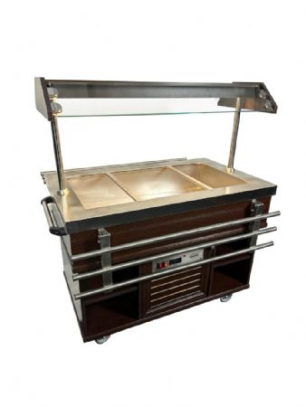 Buffet maintien chaud Acajou 3 bacs GN 1/1 1200x700x1400 mm - Combisteel - 7078.0025
