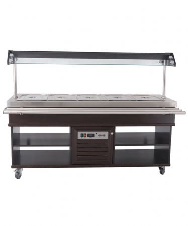 Buffet maintien chaud Acajou 5 bacs GN 1/1 1900x700x1400 mm - Combisteel - 7078.0035