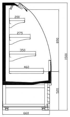 Vitrine libre service Noire 380 L positive 1300 mm - Combisteel - 7080.0010