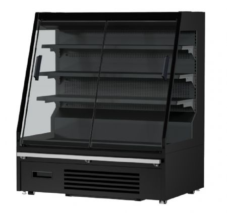 Vitrine murale de supermarché noire 2 portes vitrées coulissantes positive 1310 mm - Combisteel - 7080.0030