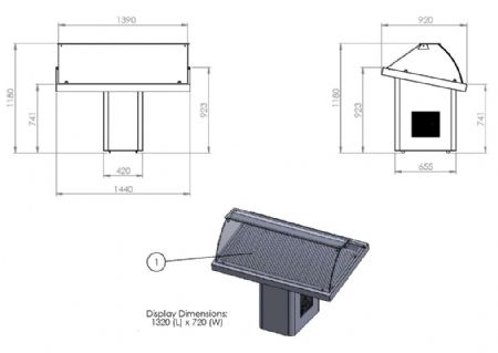 Vitrine poissonnerie 1440x900x1200 mm - Combisteel - 7083.0010