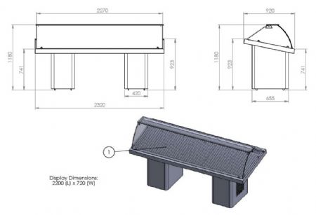 Vitrine poissonnerie 2320x900x1200 mm - Combisteel - 7083.0020