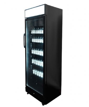 R�frig�rateur � boissons noir avec 1 porte vitr�e - 400 litres