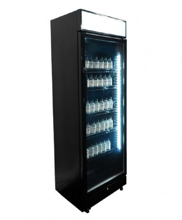R�frig�rateur � boissons noir avec 1 porte vitr�e - 400 litres