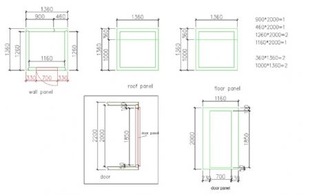 Chambre froide sans groupe isolation 100 mm 1360x1360x2200 mm - Combisteel - 7087.0005