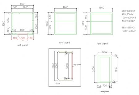 Chambre froide sans groupe isolation 100 mm 1660x1660x2200 mm - Combisteel - 7087.0020