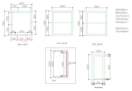 Chambre froide professionnelle positive et négative isolation 100 mm 1660x1960x2200 mm - Combisteel - 7087.0025