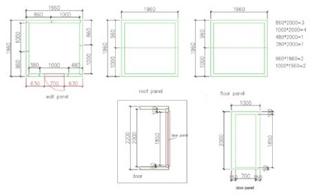 Chambre froide sans groupe isolation 100 mm 1960x1960x2200 mm - Combisteel - 7087.0035